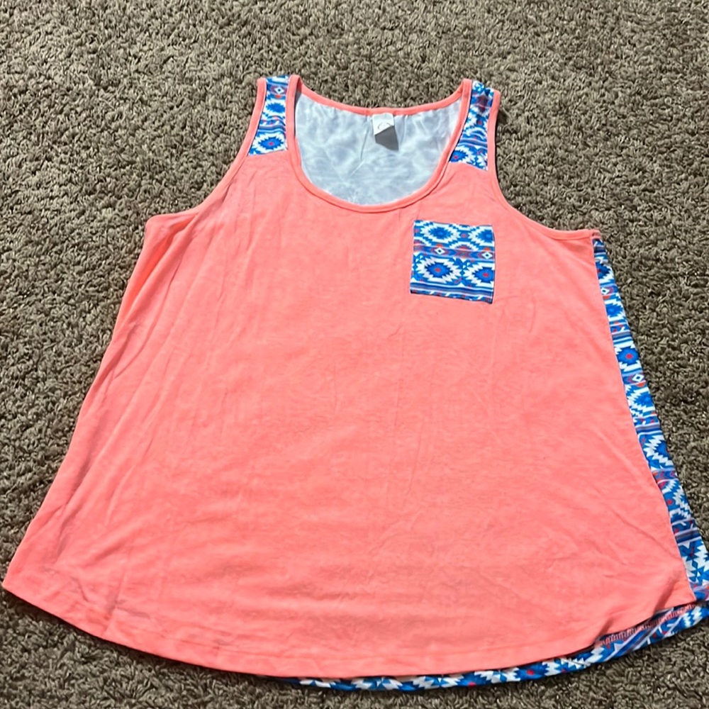 Pink and aztec tank top
